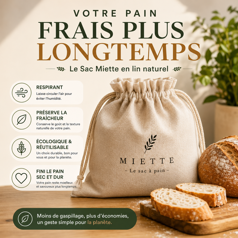 Le Sac Miette — Sac à Pain en Lin Naturel